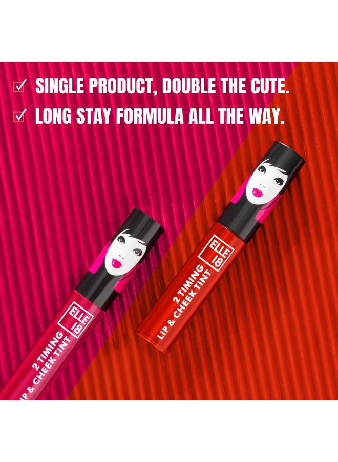 إيل 18 Elle18 2Timing Lip& Cheek Tint Tropicana 4ml - Image 4